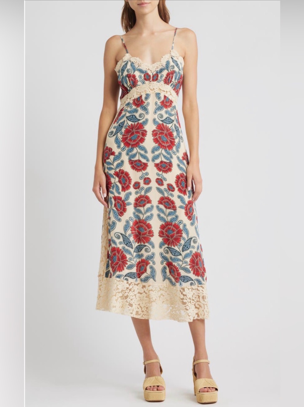 Farm Rio Women's Francesca Sand Midi Dress
